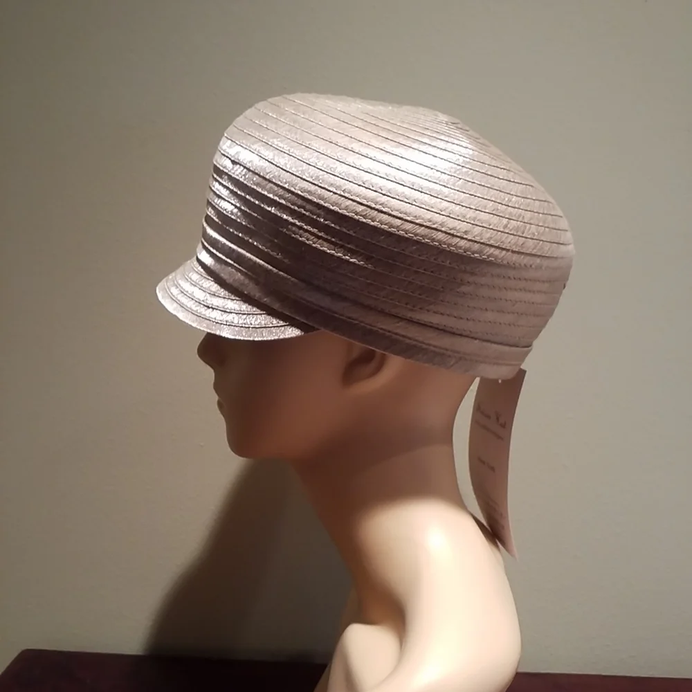Swan Hat New York Lovely Gold & Gray Polyester Dress Hat